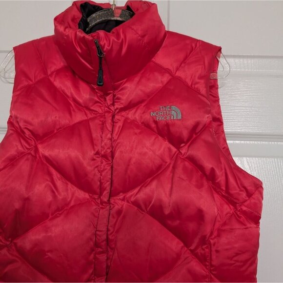 The North Face 550 Goose Down Puffer Vest Womens Size Medium Pink Full Zip - Picture 2 of 11